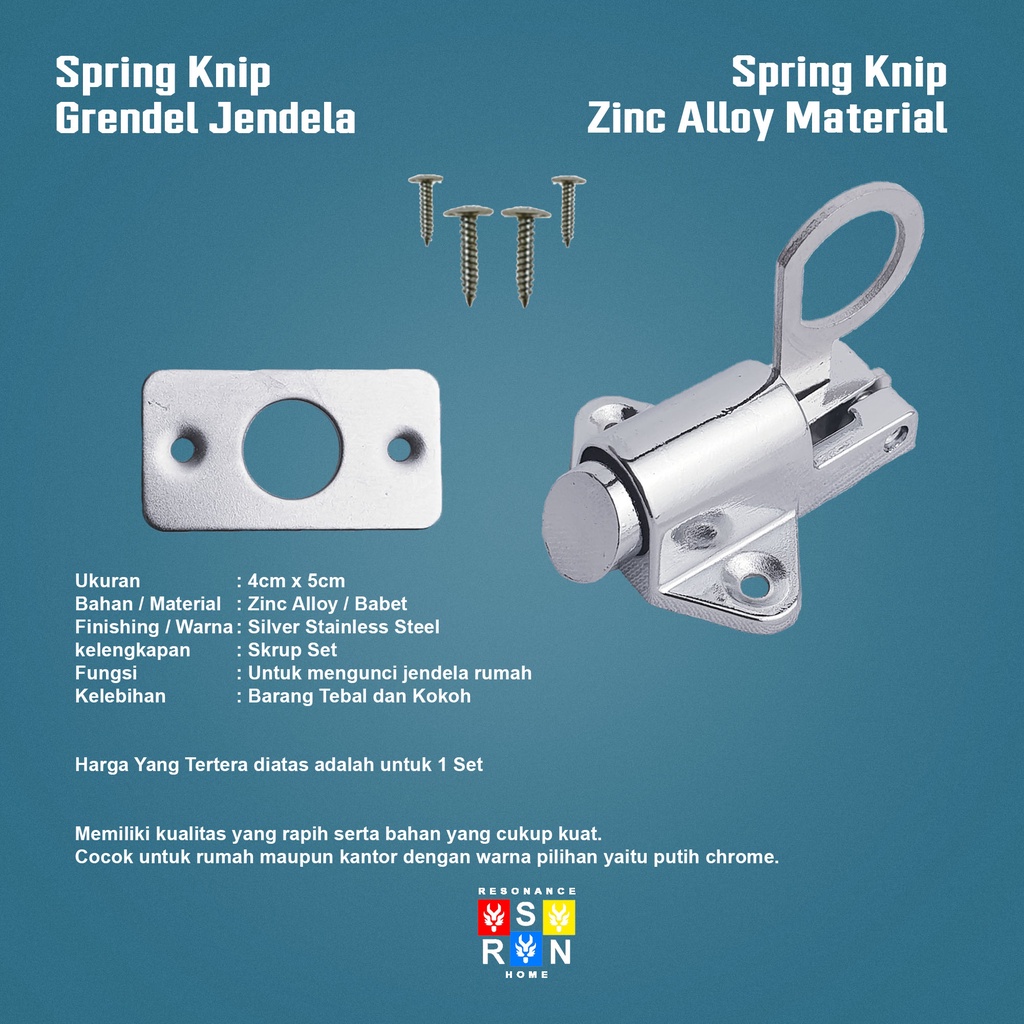 Spring Knip Silver / Slot Jendela Kodok / Resonance Home