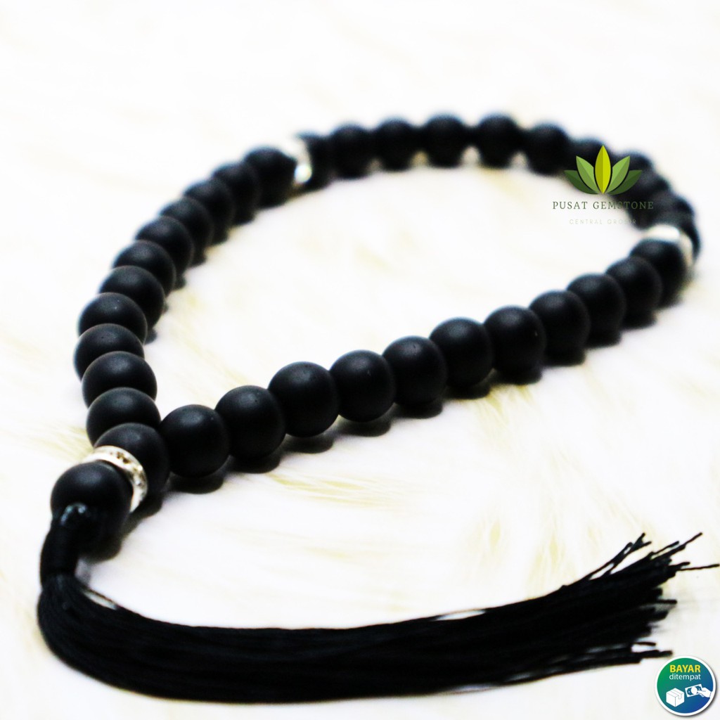 Tasbih Batu Black Onyx 33 Butir Natural