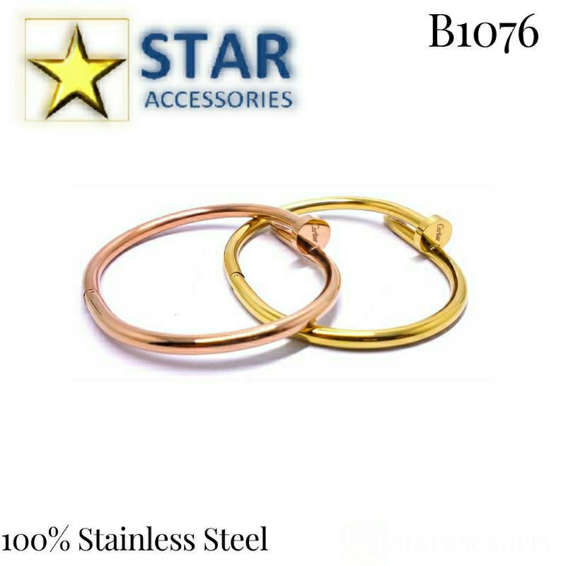 Gelang Cartier Titanium Gold | Gelang Titanium Paku Rose Gold