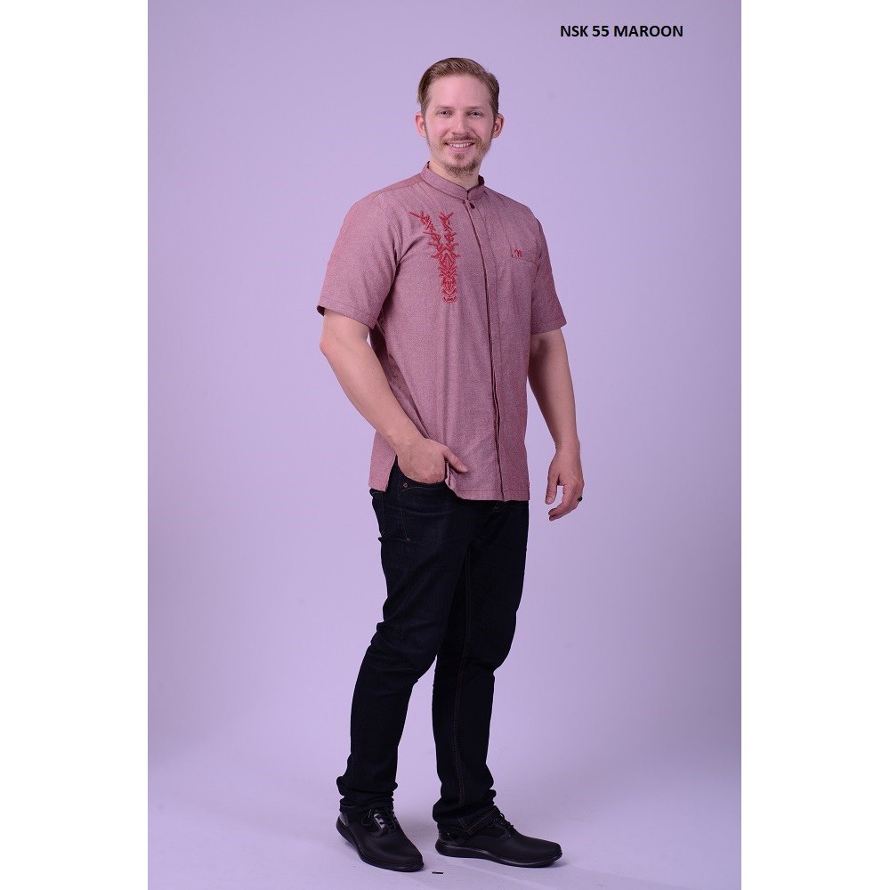 Koko Sarimbit Nibras NSK 55 Lengan Panjang Bahan Oxford Ukuran XS S M L XL XXL