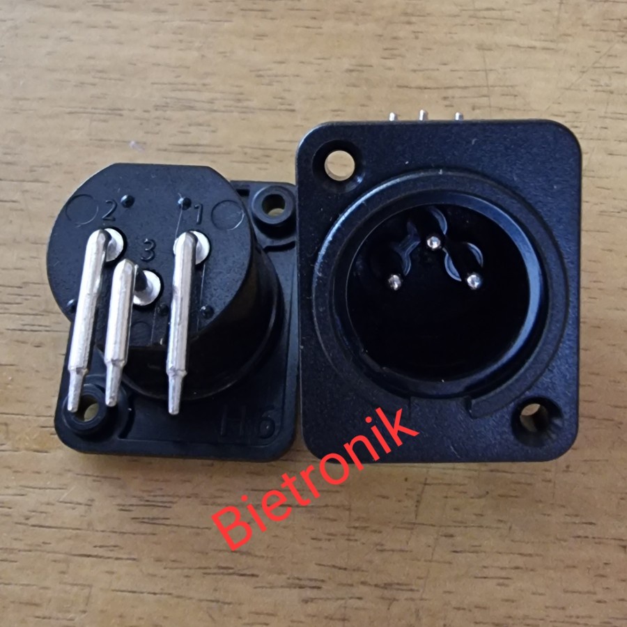 Socket input XLR kaki bengkok Male