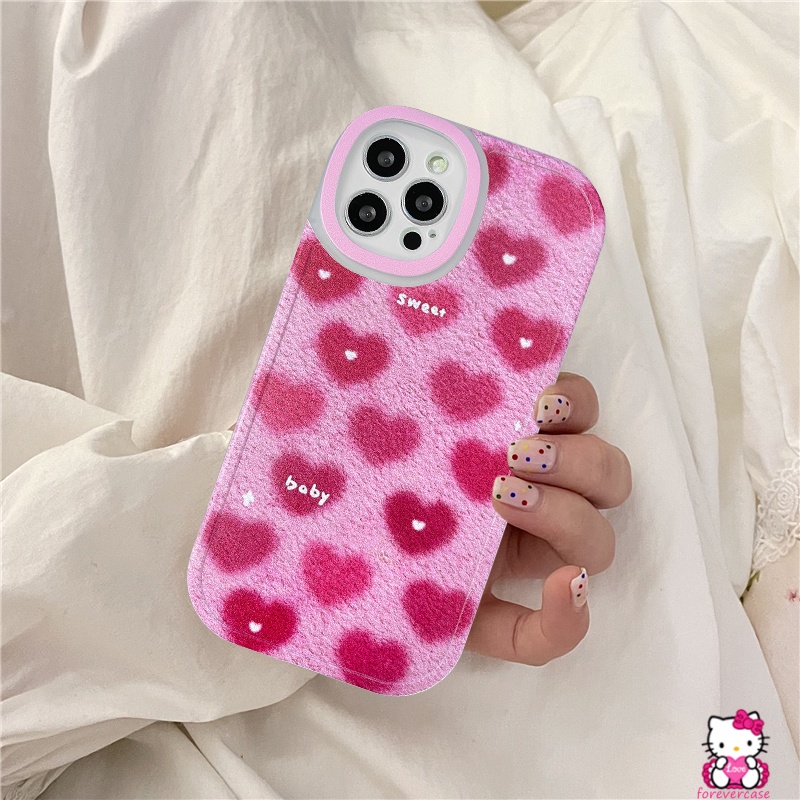 Soft Case TPU Motif Hati Warna Merah Mawar Untuk IPhone 11 12 13 Pro Max 7 8 7 Plus 8 Plus X XR XS 6 6s Plus SE 2020