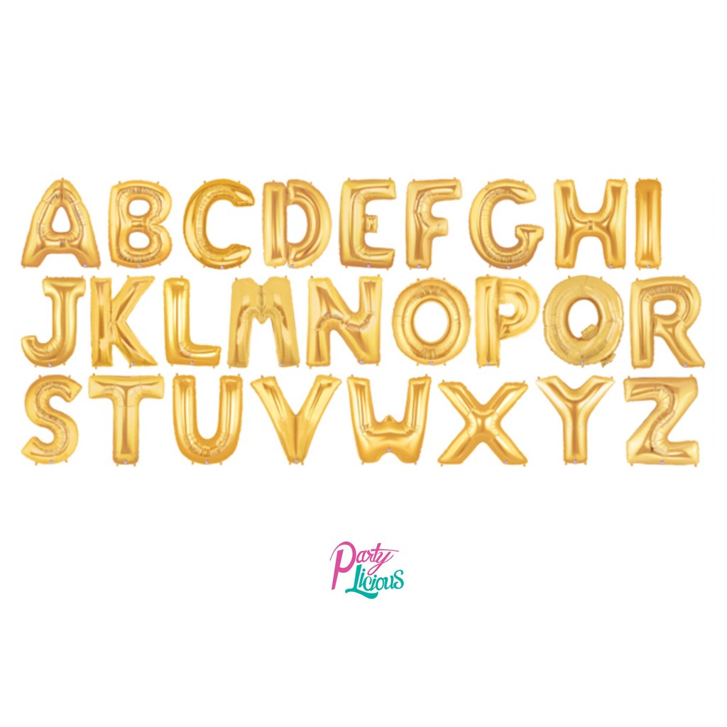 Balon foil huruf emas 90cm (BIG)
