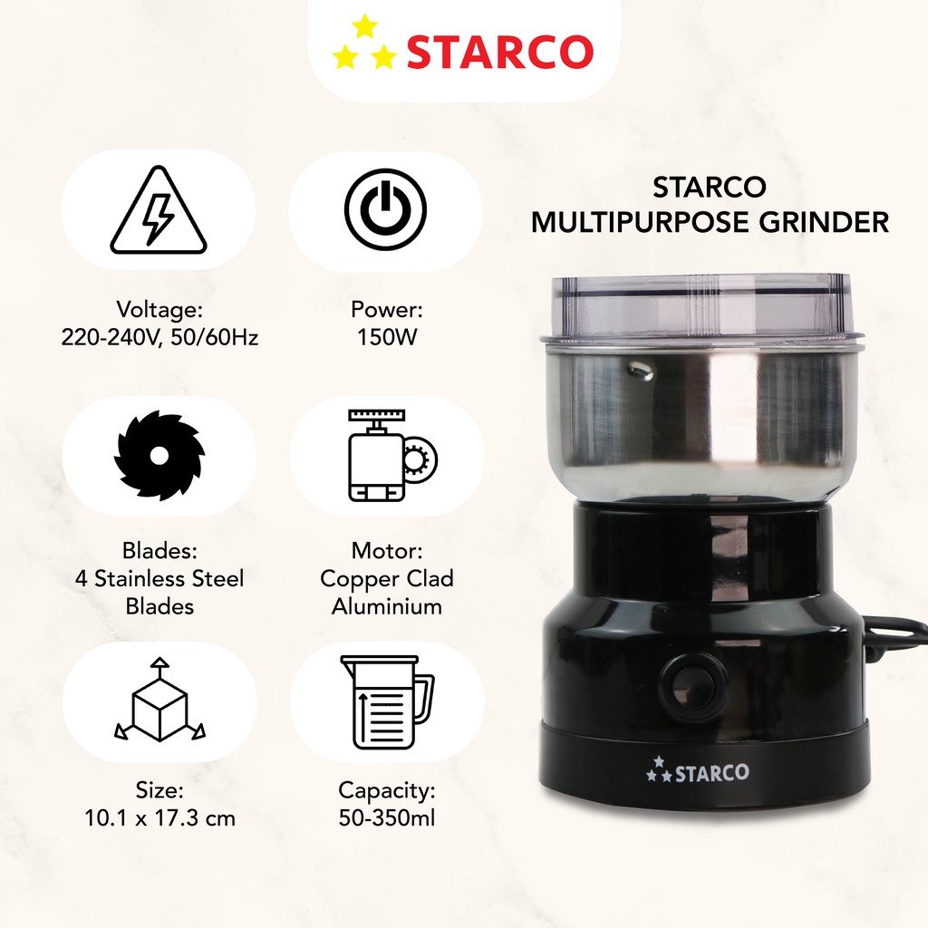 Starco 150W Portable Coffee Grinder Multipurpose Gilingan Bumbu Kopi