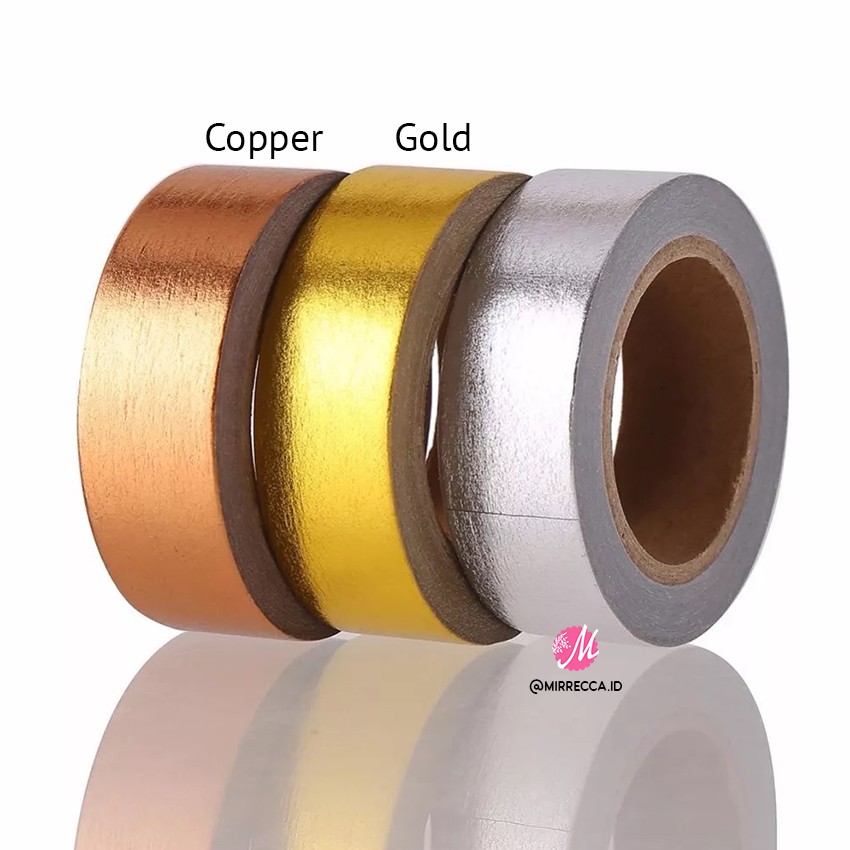 

Al SOLID SINGLE COLOR FOIL WASHI TAPE - SELOTIP DEKORASI SHINY METALLIC