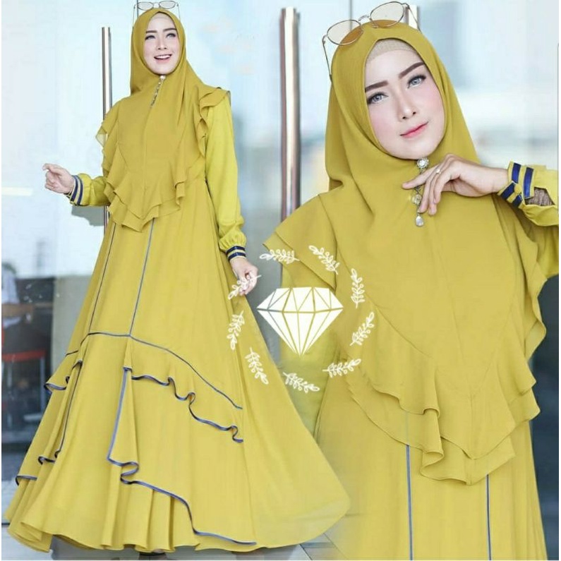 terlaris baju gamis wanita dewasa terbaru 2021 pakaian muslimah syari tamara lime