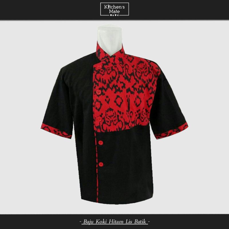 Baju Koki Hitam Motif Batik