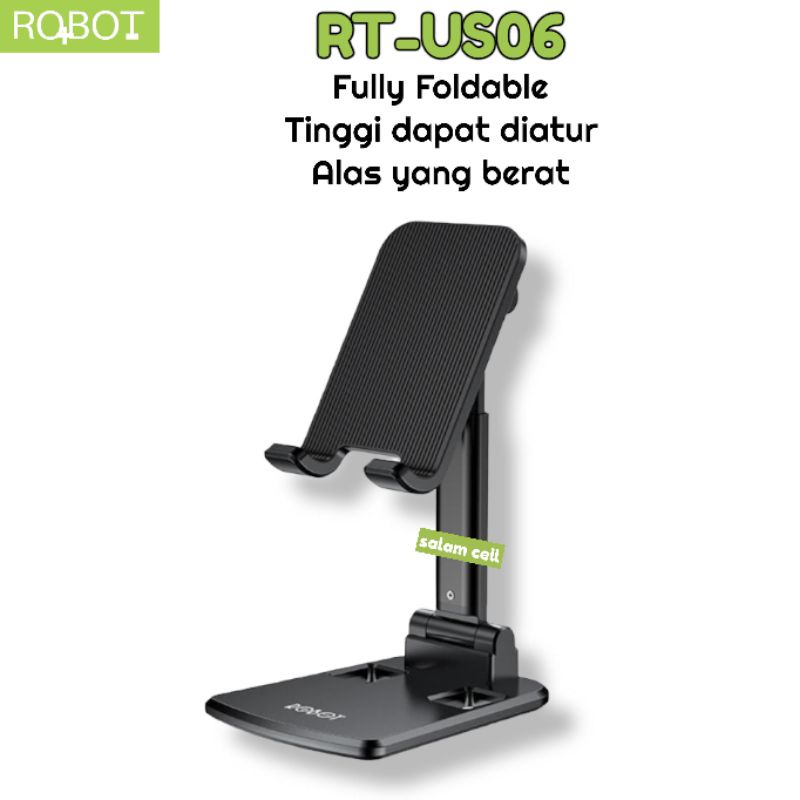 Dudukan Hp Universal Stand Holder ROBOT RT-US06 Tablet Smartphone Adjustable Stand Holder Original