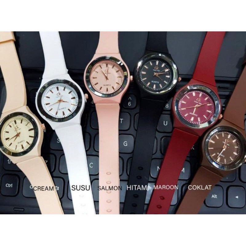 (Cod)Jam Tangan Wanita ZK Rubber New Karet C-7654QL (Dikirim Dari jakarta)