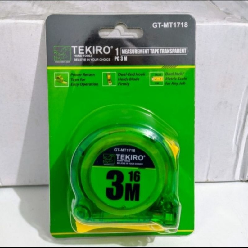 TEKIRO METERAN 3 METER TRANSPARAN/MEASURING TAPE 3 METER