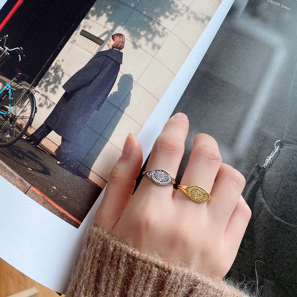 MXBEAUTY Minimalist Finger Rings Retro Fashion Jewelry Open Ring Women Trendy Sun Moon Punk Korean Girls Copper/Multicolor