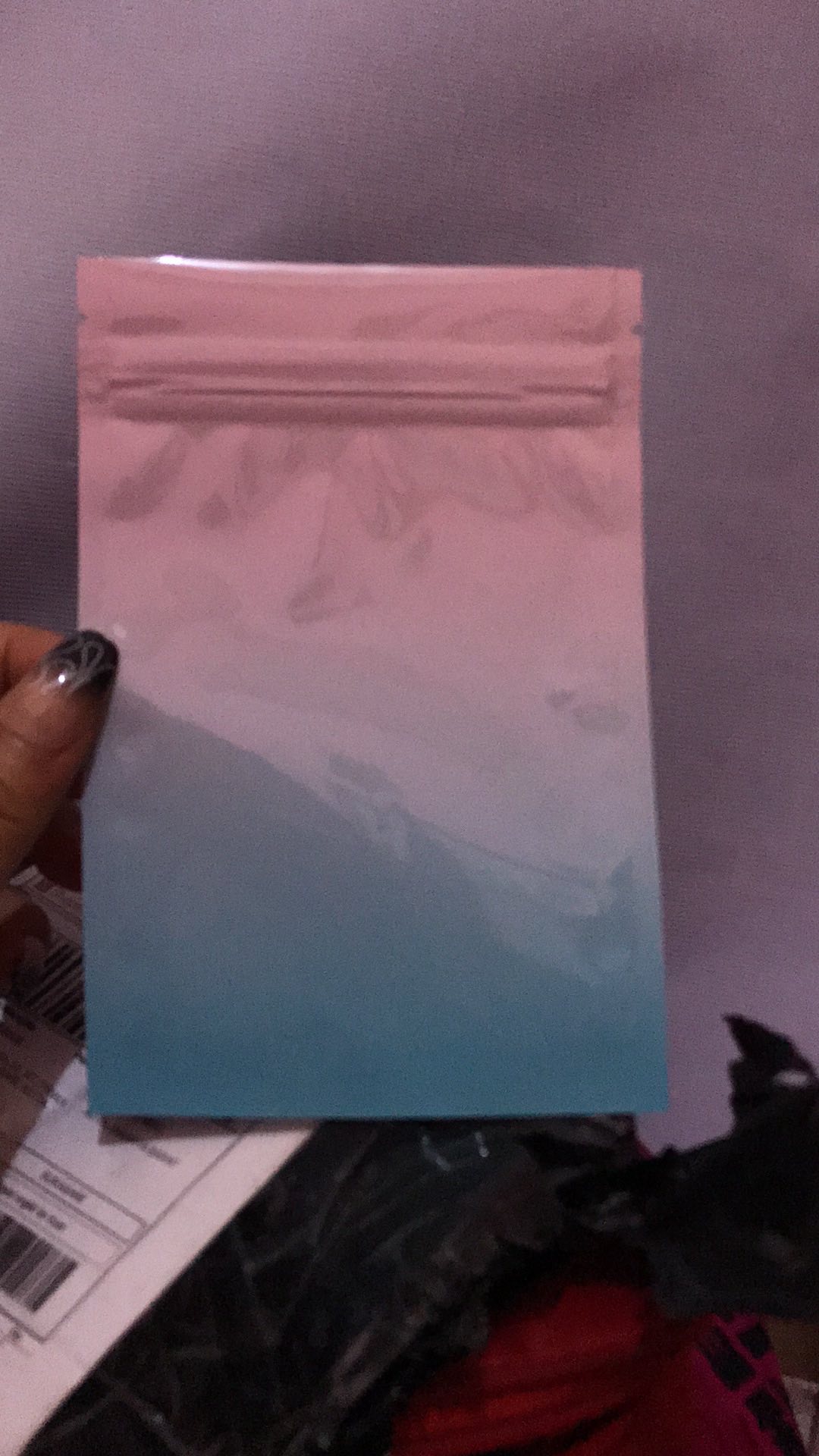 10 X 15 Pink Biru Gradasi / Kemasan Masker Bubuk / Kantong Kemasan Makanan Bumbu / 100 Lembar