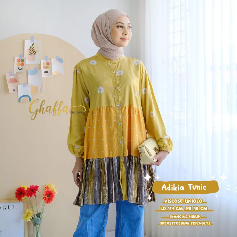 Adikia tunik motif 3in1 kuning by ghaffa the label