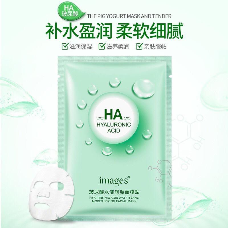 IMAGES HA Images Hyaluronic Acid Facial Sheet Mask Images HA Hyaluronic Acid Masker Images Asam Hialuronat Water Moisturizing