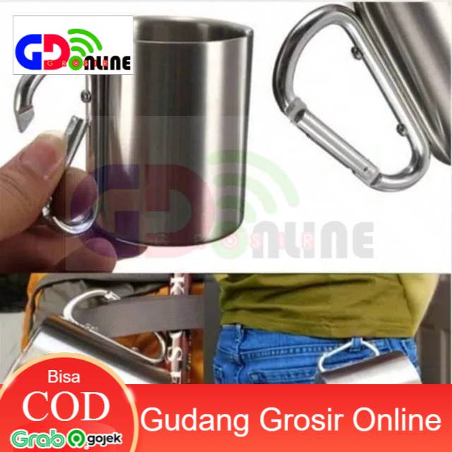 Gelas carabiner stainless steel camping outdoor