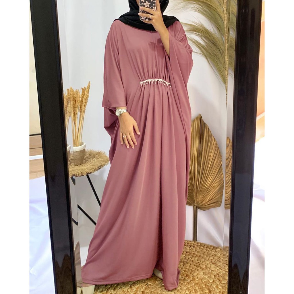 Baju Gamis Wanita Remaja Murah NB /XL Letsmuslimah Cewek Muslim Hijab Syari Muslimah 2022 Terbaru Lt-KAFTAN PINK
