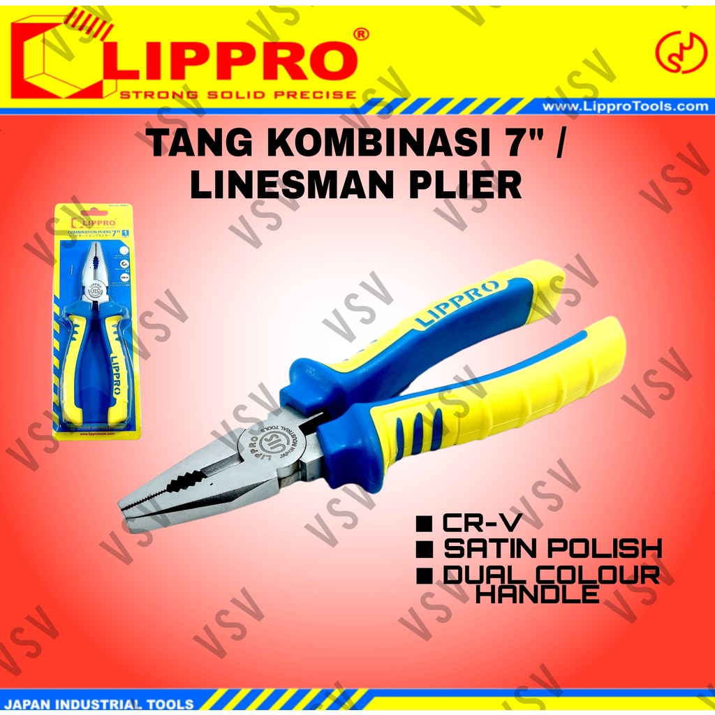 Lippro Combination plier 7&quot; Tang kombinasi 7&quot; Lippro Satin