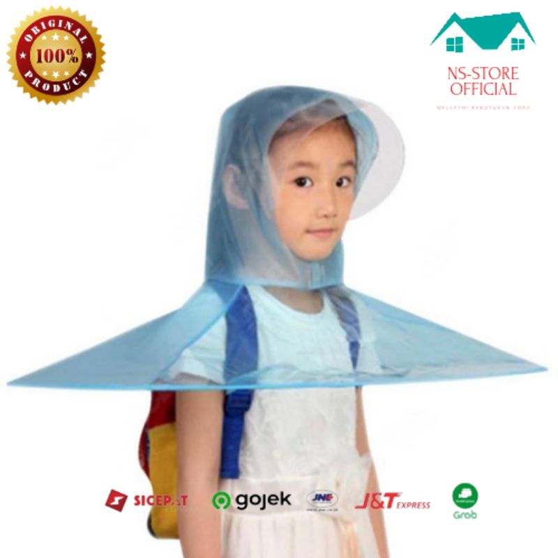 Jas hujan topi anak dewasa