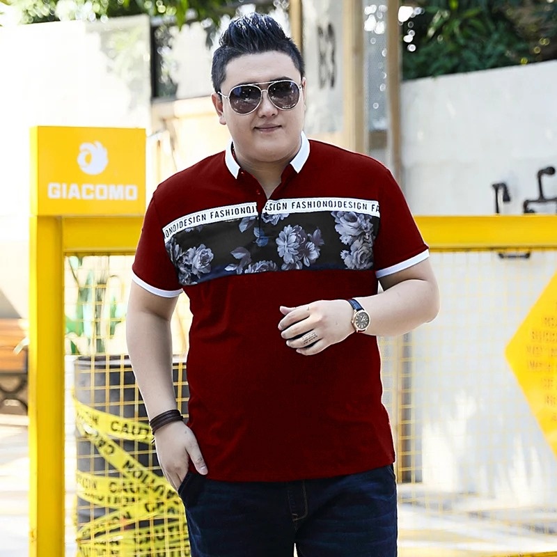 Kaos Polo Pria Jumbo XXL Carl Maroon