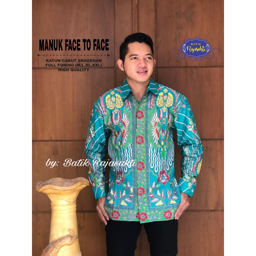 MANUK FACE kemeja batik pria lengan panjang terbaru ORIGINAL