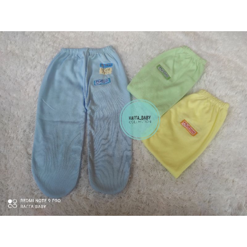 ISI 3pcs ,,CELANA SELEK BAYI/CELANA PANJANG TUTUP KAKI BAYI POLOS BORDIR