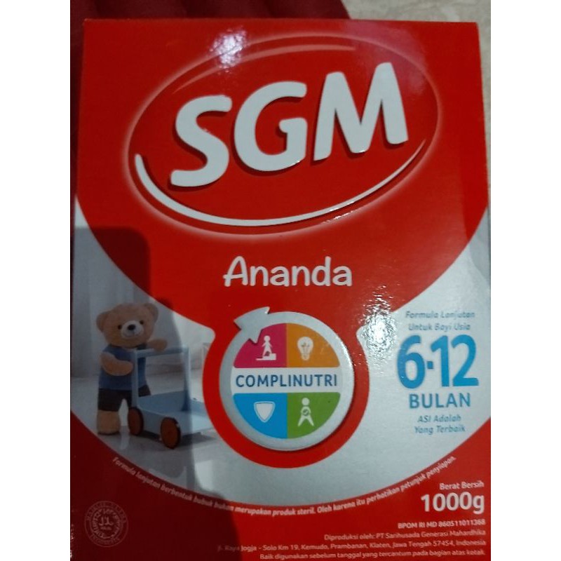 

susu sgm ananda 6-12 bulan ex.2022 bulan 6