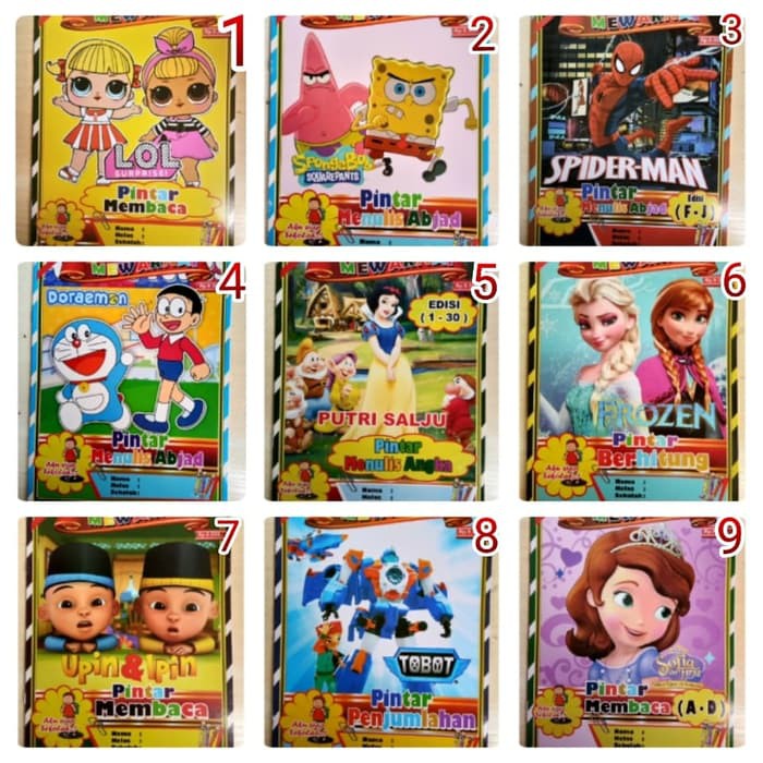 Buku Mewarnai/Buku Mewarnai Anak/Buku Mewarnai Pintar Menulis dan Berhitung Motif CEWE