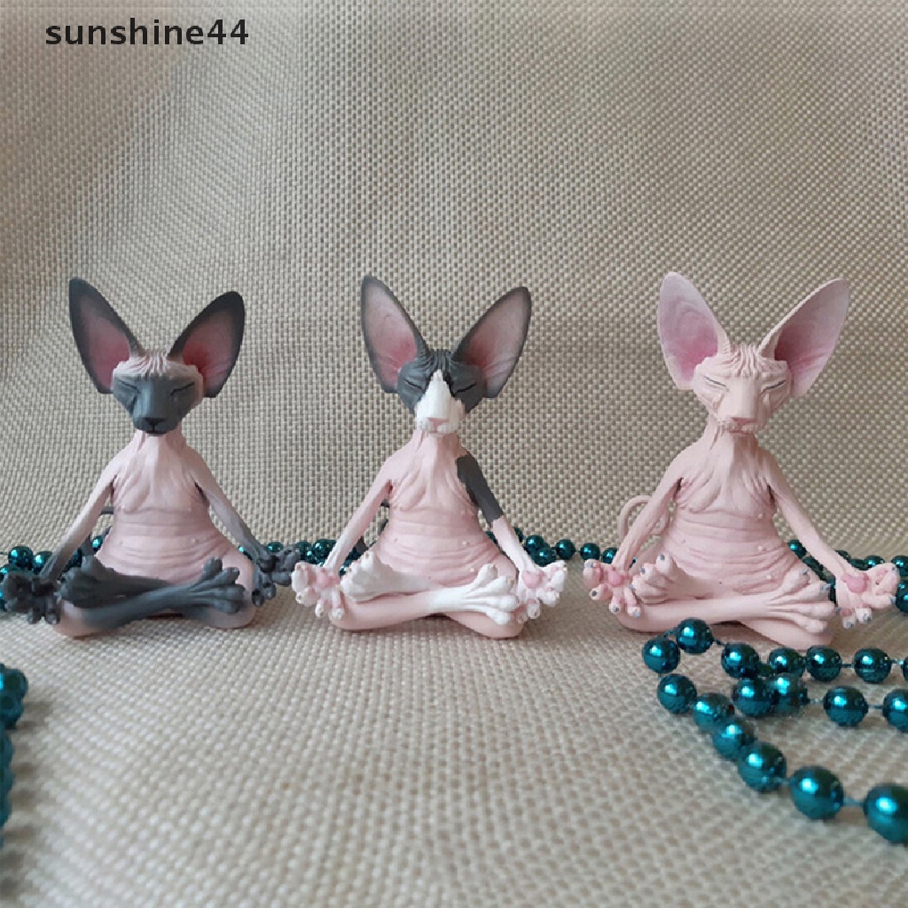 Sunshine Miniatur Kucing Meditasi Ukuran 13CM Untuk Dekorasi Meja