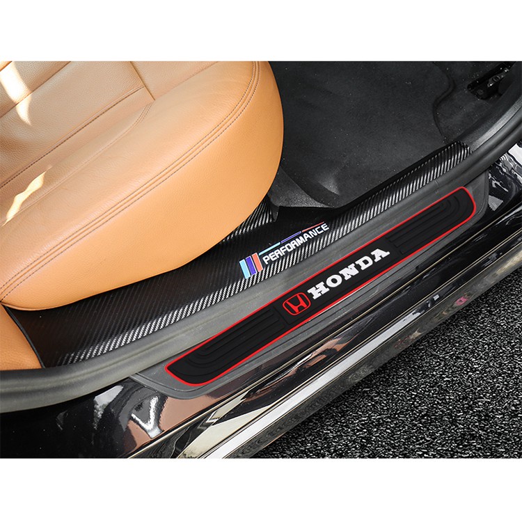1 / 4pcs Stiker Pelindung Pintu Mobil Toyota Honda Threshold Bahan Karet Tebal