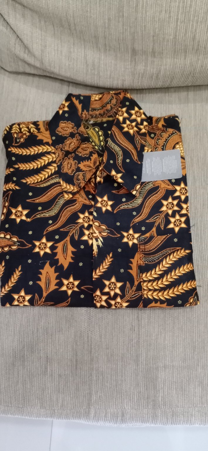 Sarimbit Couple Batik Ayah Bapak Dan Anak Motif Manggar Emas Original Murah Pekalongan