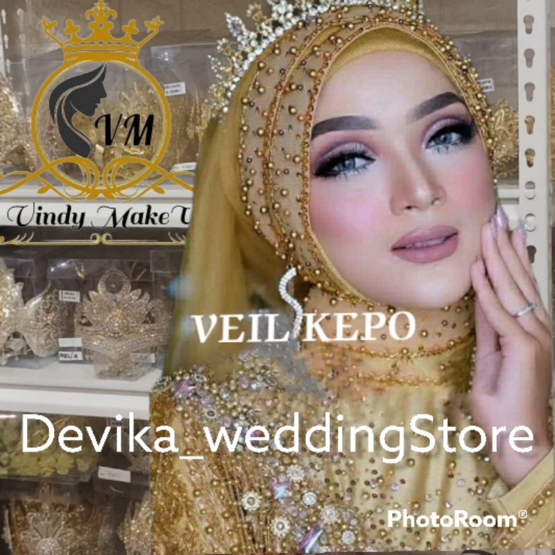 slayer pengantin hijab veil dapat di susun