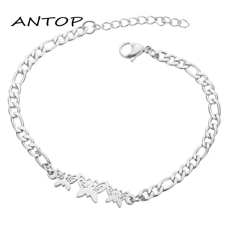 Gelang Butterfly Moon Star Love Bahan Stainless Steel Untuk Wanita