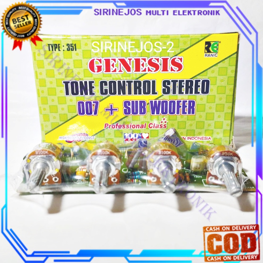 KIT TONE CONTROL STEREO SUBWOOFER GENESIS 007 DC 12 VOLT RANIC