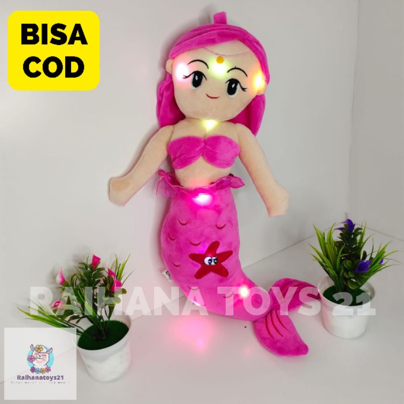 Boneka Mermaid Queen LED import, Boneka putri duyung Boneka Mermaid Ratu Queen Putri Duyung Import LED dapat Menyala Lucu dan Imut