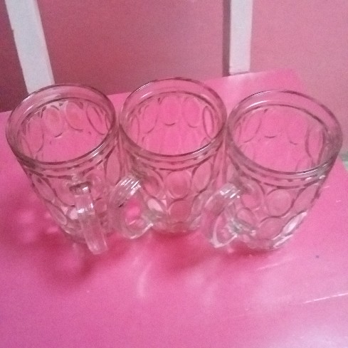 Gelas Beling / Gelas Kaca / Gelas Gagang Bentol Bm 36/ Bm1