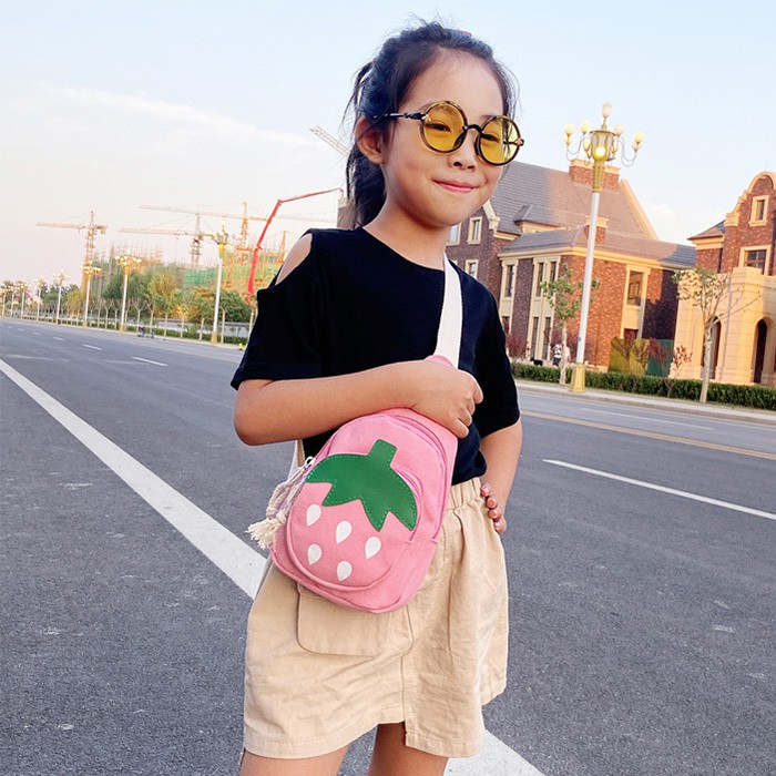 [Brandedbaby] TAS SELEMPANG ANAK IMPORT MOTIF STRAWBERRY / SLING BAG FASHION ANAK PEREMPUAN