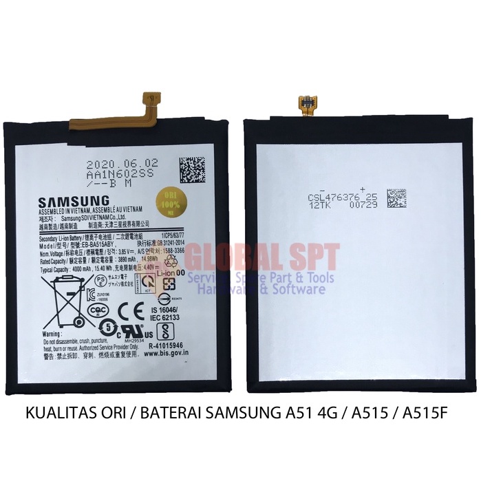 KUALITAS ORI / BATERAI SAMSUNG A51 4G / BATRE A515 / BATERE A515F