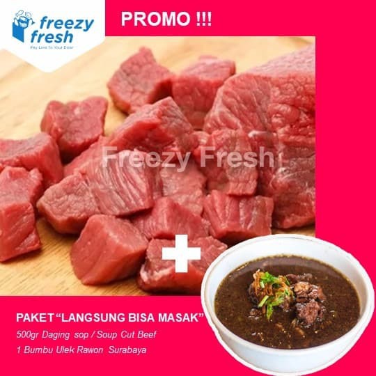 

Daging sop dan Bumbu rawon daging