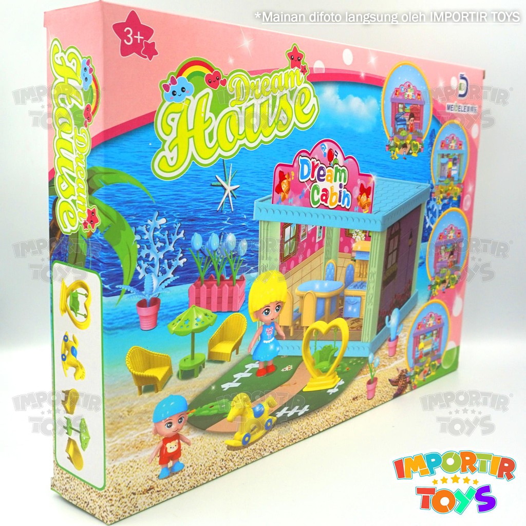 Mainan Rumah Villa Anak Cewek + KITCHEN SET (IMPORTIR TOYS QUALITY)