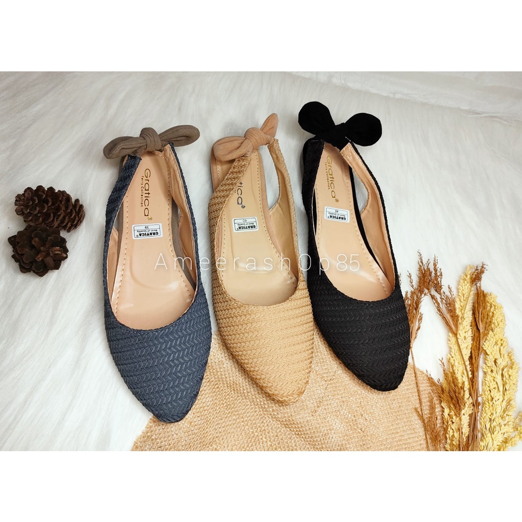 sepatu flat shoes wanita gratica pita belakang MA44