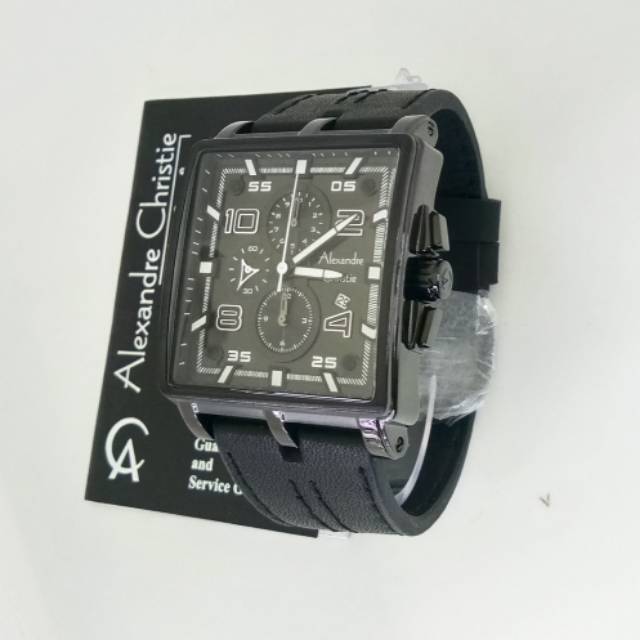 Jam Alexandre Christie AC 6409 MC full black.  Jam tangan pria