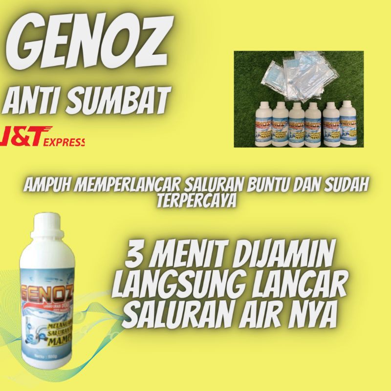 GENOZ ANTI SUMBAT CAIRAN MEMPERLANCAR SALURAN AIR TERSUMBAR ANTI TERSUMBAT MENGHANCURKAN SUMPELAN WC