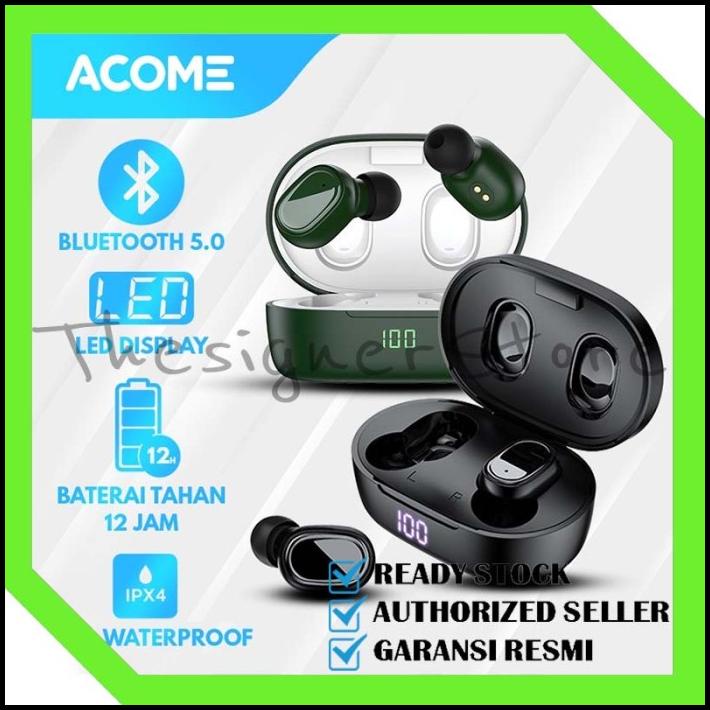 Acome Headset Bluetooth 5.0 Tws Led Airdots T1 Garansi Resmi 1 Tahun