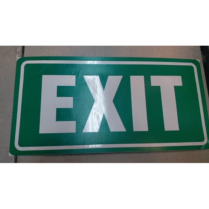 

SIGN LABEL STICKER EXIT 30X10CM RAMBU K3 KESELAMATAN KERJA SAFETY