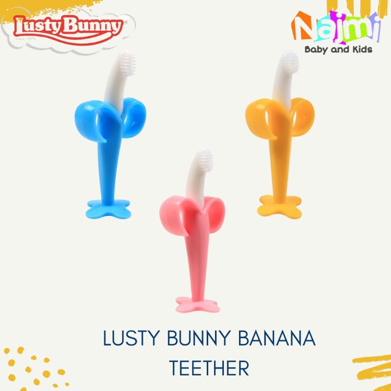 ADT8119 LustyBunny Suction Banana Teether Toothbrush | Chewy Toy Lusty Bunny