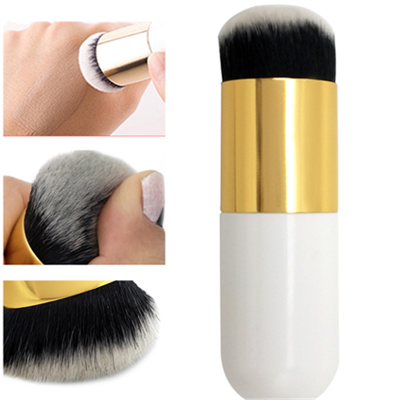 Brush Makeup Powder Blush On  Kuas Bedak Tabur Brush Foundation Alat Tools Single Bulu Tebal Kuas Make Up Chuby Gold F018