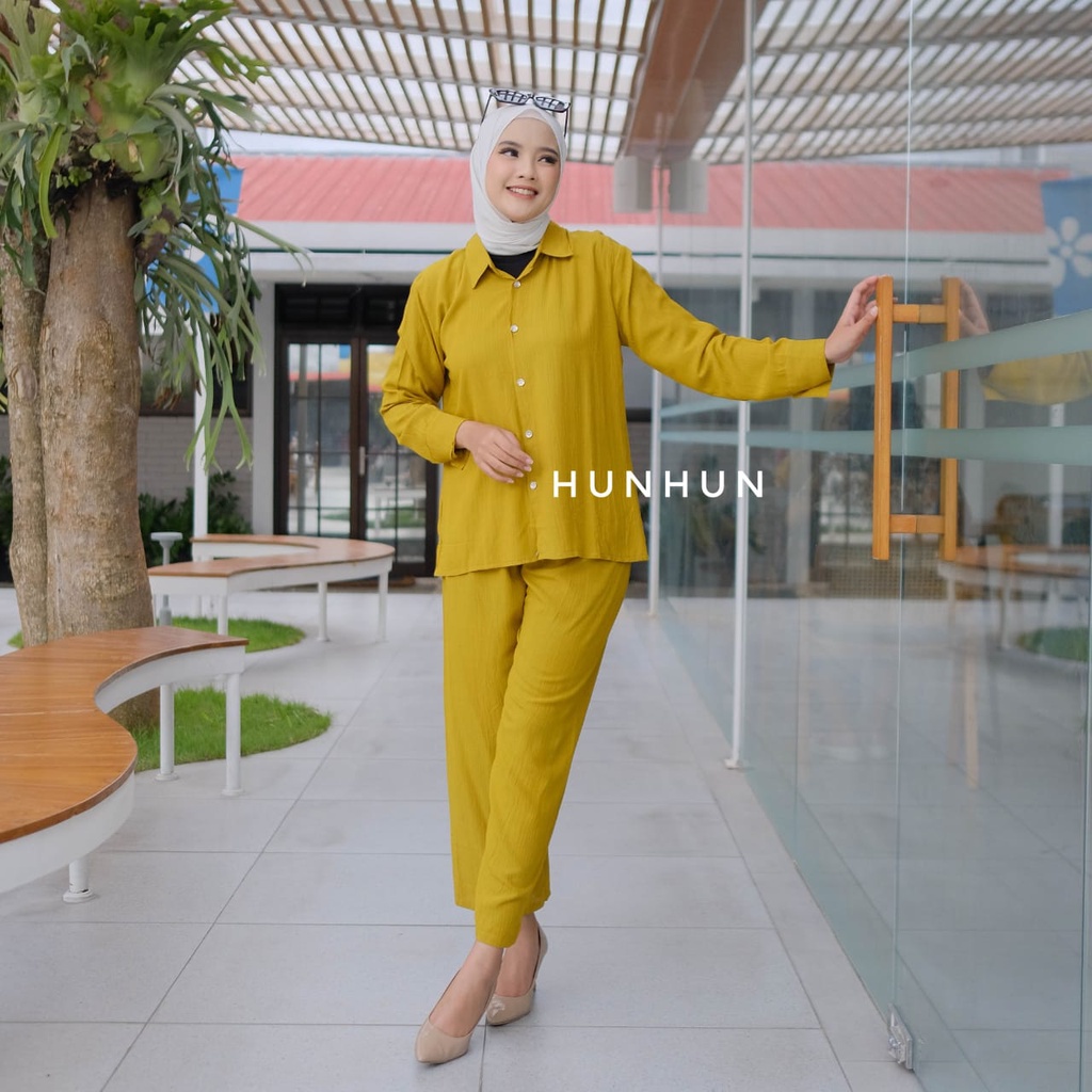 Setelan Wanita Rayon Crincle Crinkle Pajamas Piyama Setcel One Set Premium Terbaru Selebgram Setelan Rayon Daily One Set Baju Setelan Wanita One Set Crincle Busui Setelan Polos Rayon BELLE ONE SET Pusatgrosir_solo