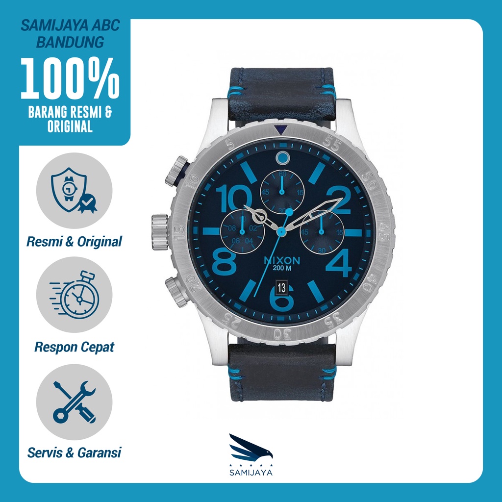 Jam Tangan Pria Nixon Sport A3632219 Chrono Kulit Original Resmi