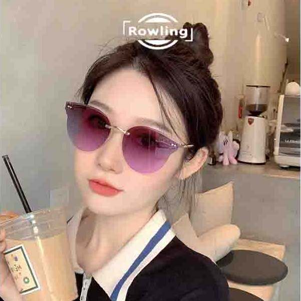 Rowling(ka-135)Kacamata  Hitam Terbaru Wanita No frame Titanium Rantai Style Kacamata Fashion Murah/Kacamata Sunglasses Import Wanita Kacamata Fashion