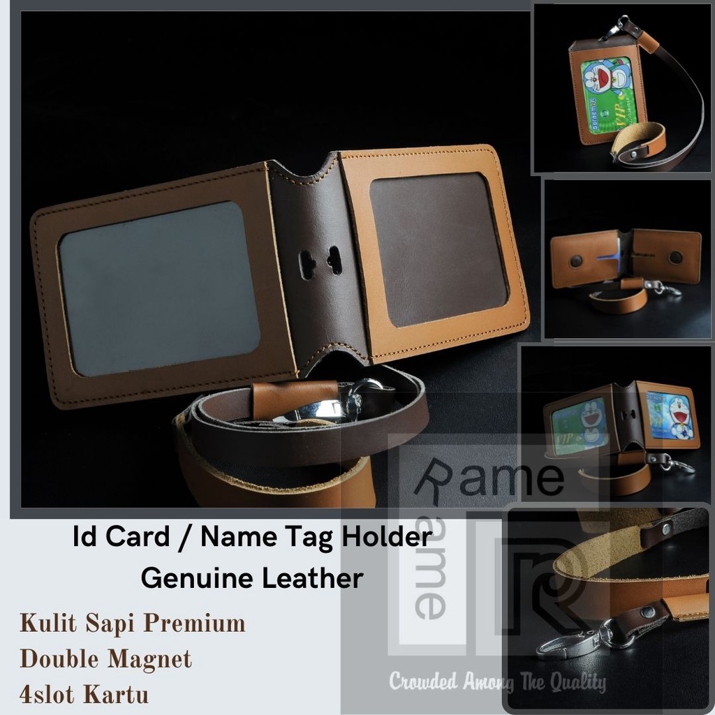 

Id Card Kulit Name Tag Double Magnet